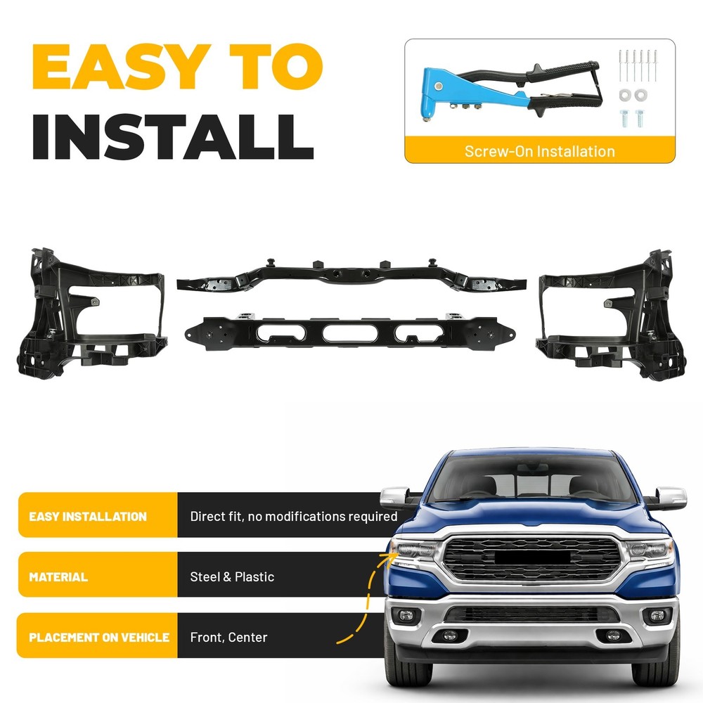 For Ram 1500 2013-2018 & Ram 1500 Classic 2019-23 Radiator Support Core Assembly