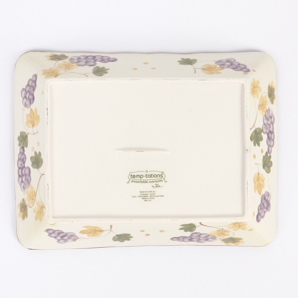 Temptations Vineyard Multicolor 6pc Rectangular & Oval Dish Rack & Cover Set