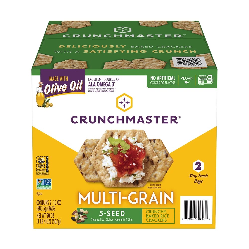 4 Pack - Crunchmaster 5 Seed Multi-Grain Cracker, 10 oz., 2 pk.