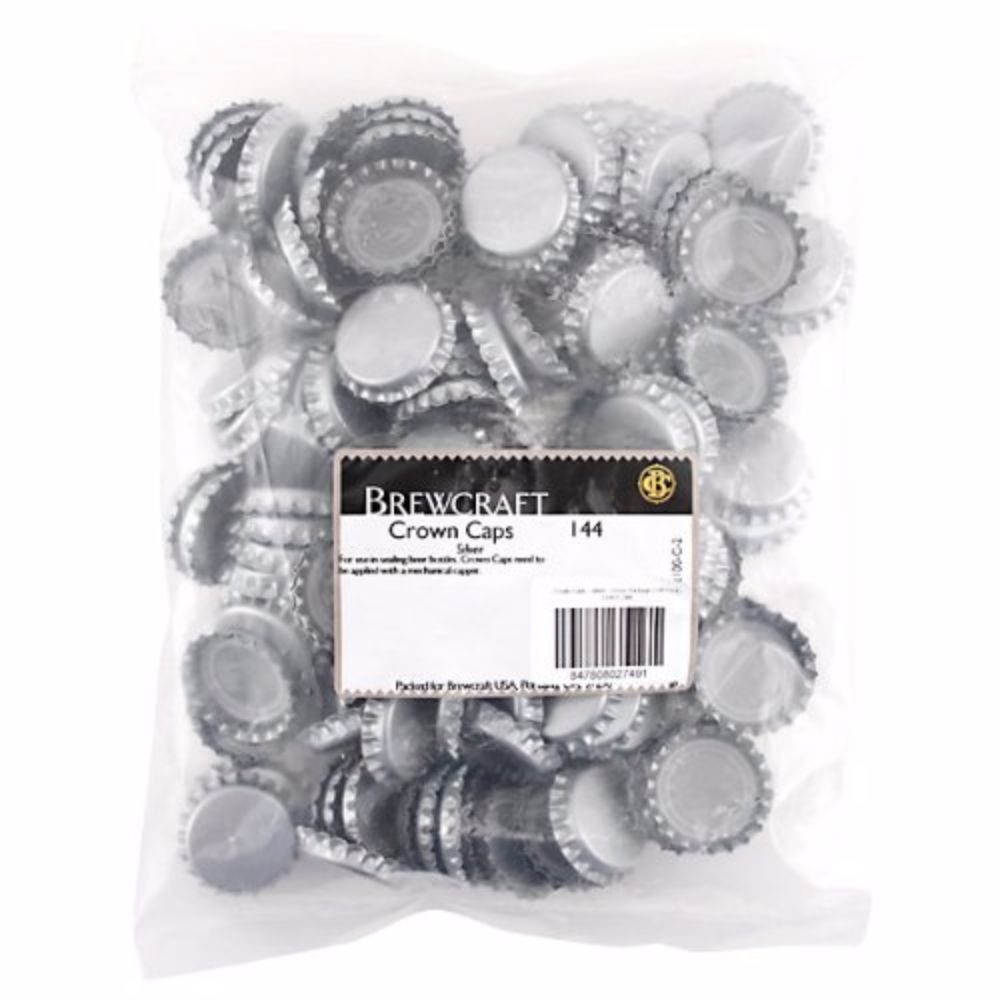 Beer Bottle Crown Caps - (Silver)