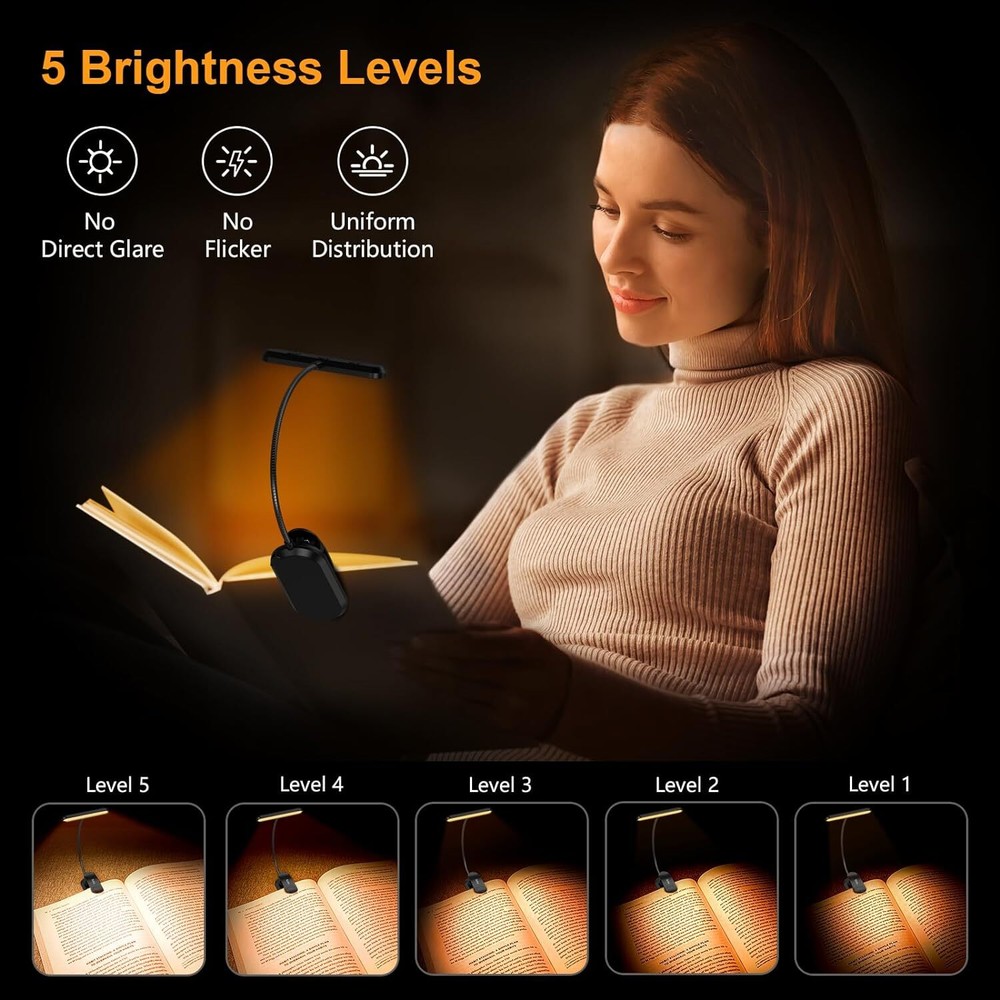 Rechargeable Book Light For Reading In Bed With 19 Led &memory Functioneye Carin