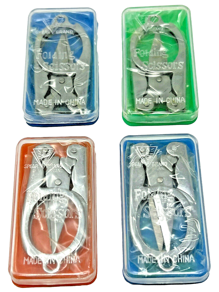 4-Pack FOLDING POCKET SCISSORS - 3.5" - Metal Sharp Durable Portable Travel