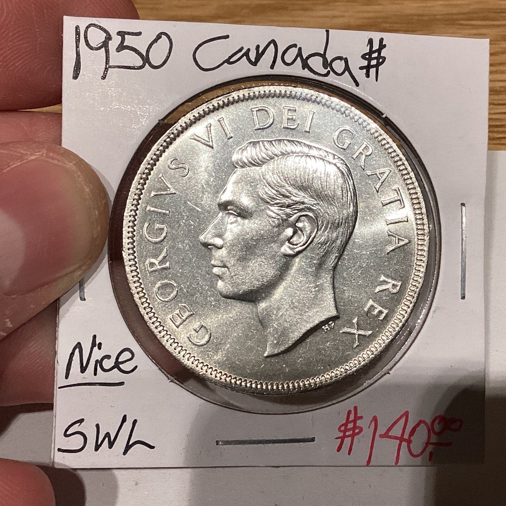 CANADA GEORGE VI SILVER DOLLAR 1950 SWL - UNC
