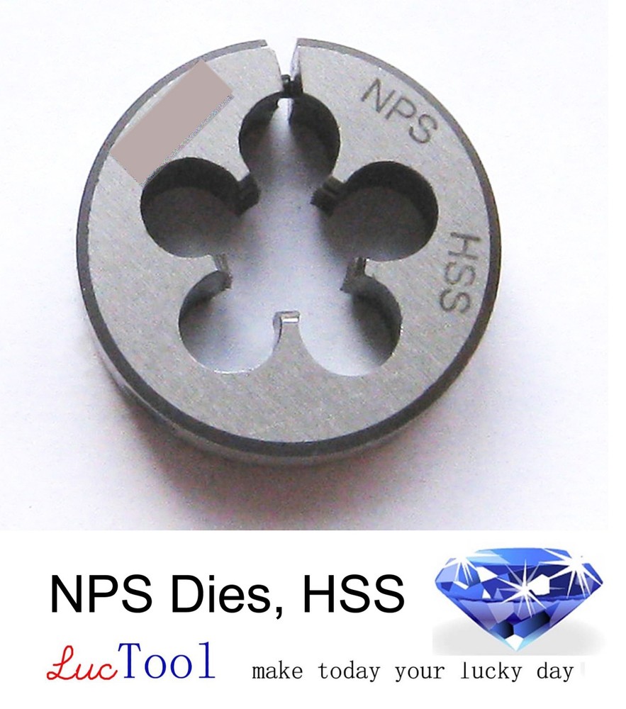 3/8-18 NPS Pipe Die Round Adjustable Split Die 1-1/2" OD HSS Straight Thread