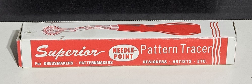 Superior Needlepoint Pattern Tracer Vintage Japan Red Box Black Handle