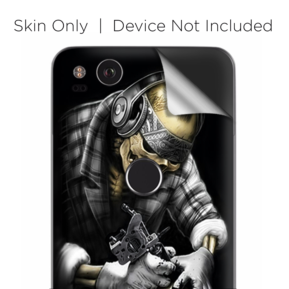 Google Pixel 2 Skins Decal Wrap Skeleton tattooer
