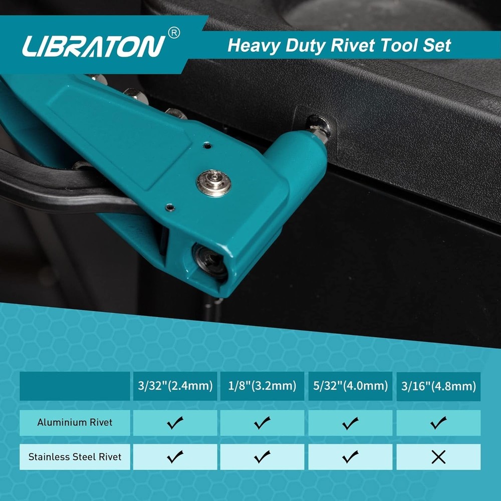 Compact Manual Riveting Tool with 110Pcs Rivets - Professional-grade Performance
