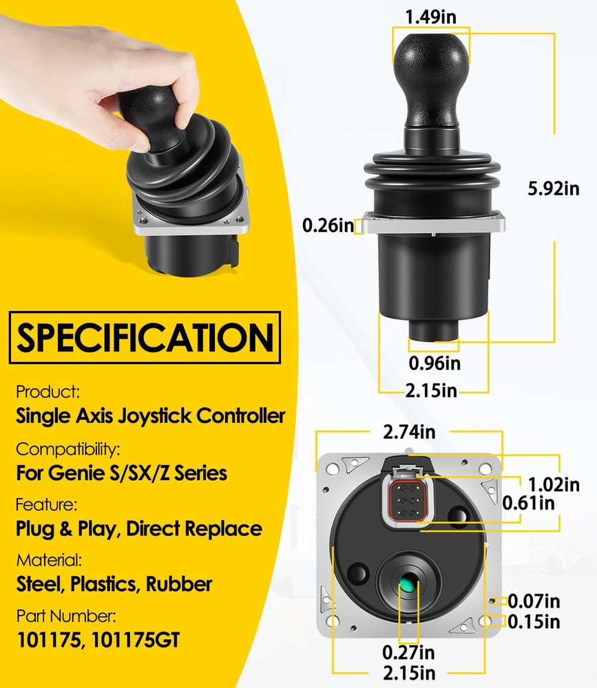 101175 101175GT Single Axis Ball Handle Joystick Controller for Genie Straight