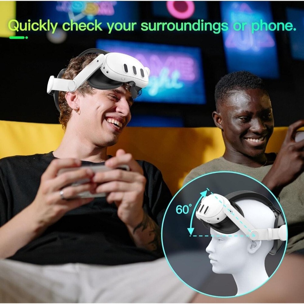 Adjustable VR Headset Head Strap with Enhanced Head Support