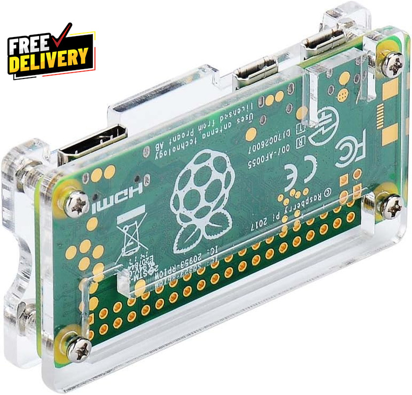 Raspberry Pi Zero Case Case for Raspberry Pi Zero 2 W with Heatsink HDMI Adapter