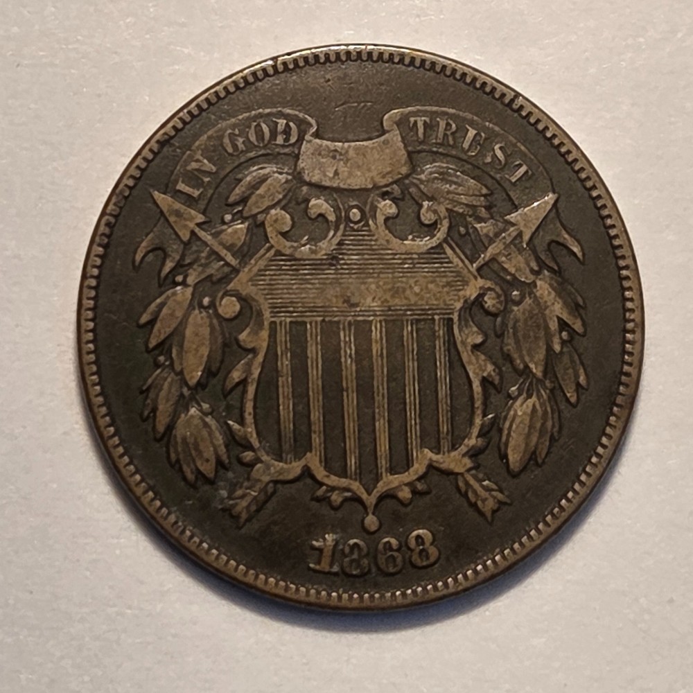 #2 Nicer Low Mintage 1868 Two Cent Piece