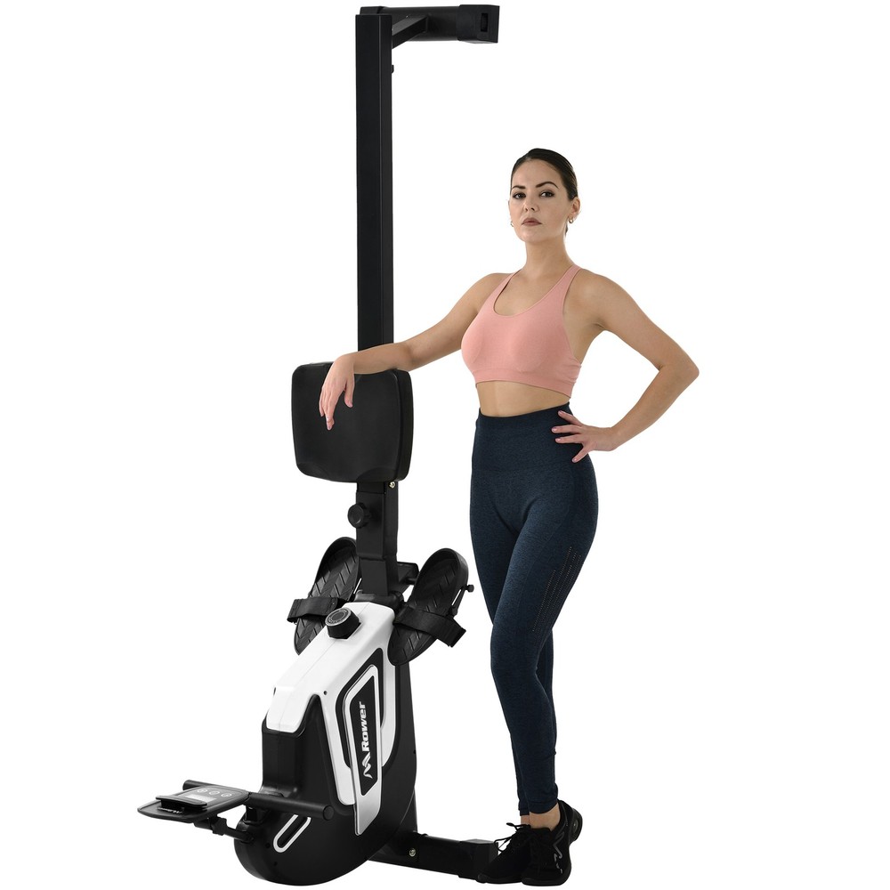 Folding Magnetic Rowing Machine w/ 14 Level Resistance Adjustable Tablet Holder