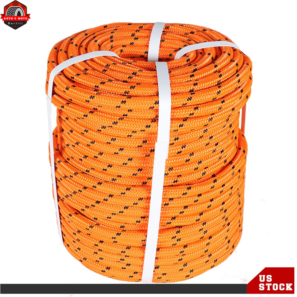 1/2" ×200' Double Braid Polyester Rope Nylon Pulling 6180lbs Breaking Strength