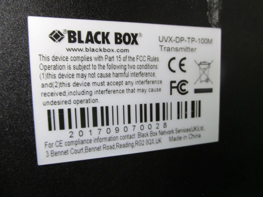 Black Box UVX-DP-TP-100M Display Port & USB Extender PRO AV Transmitter only!