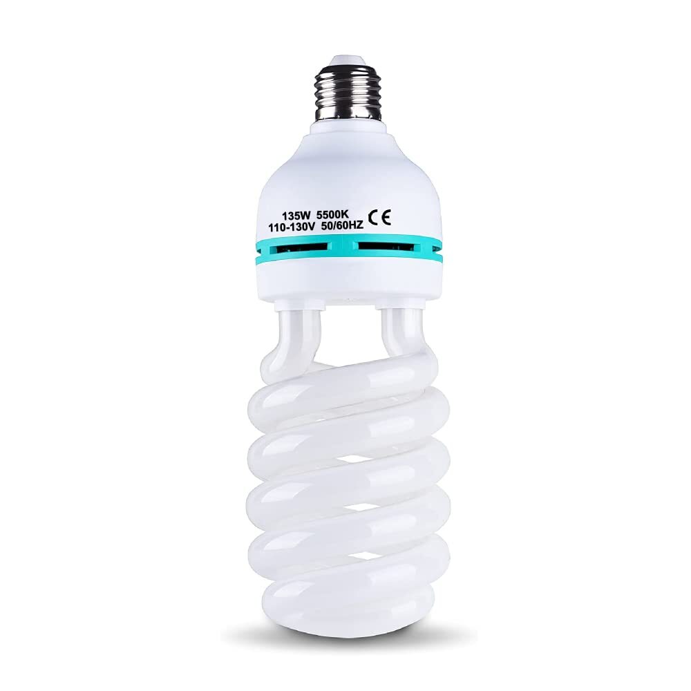 135W Light Bulb 5500K CFL Daylight Spiral Softbox Lighting Kit Bulb in E27/E2...
