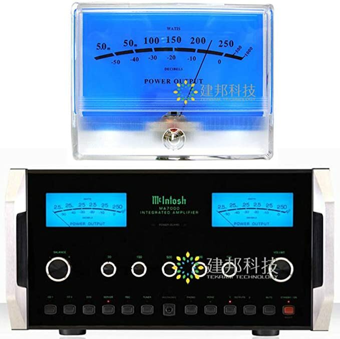 2pcs Lake Blue Power Amplifier VU Panel Meter w 1pc Power Supply Driver Board