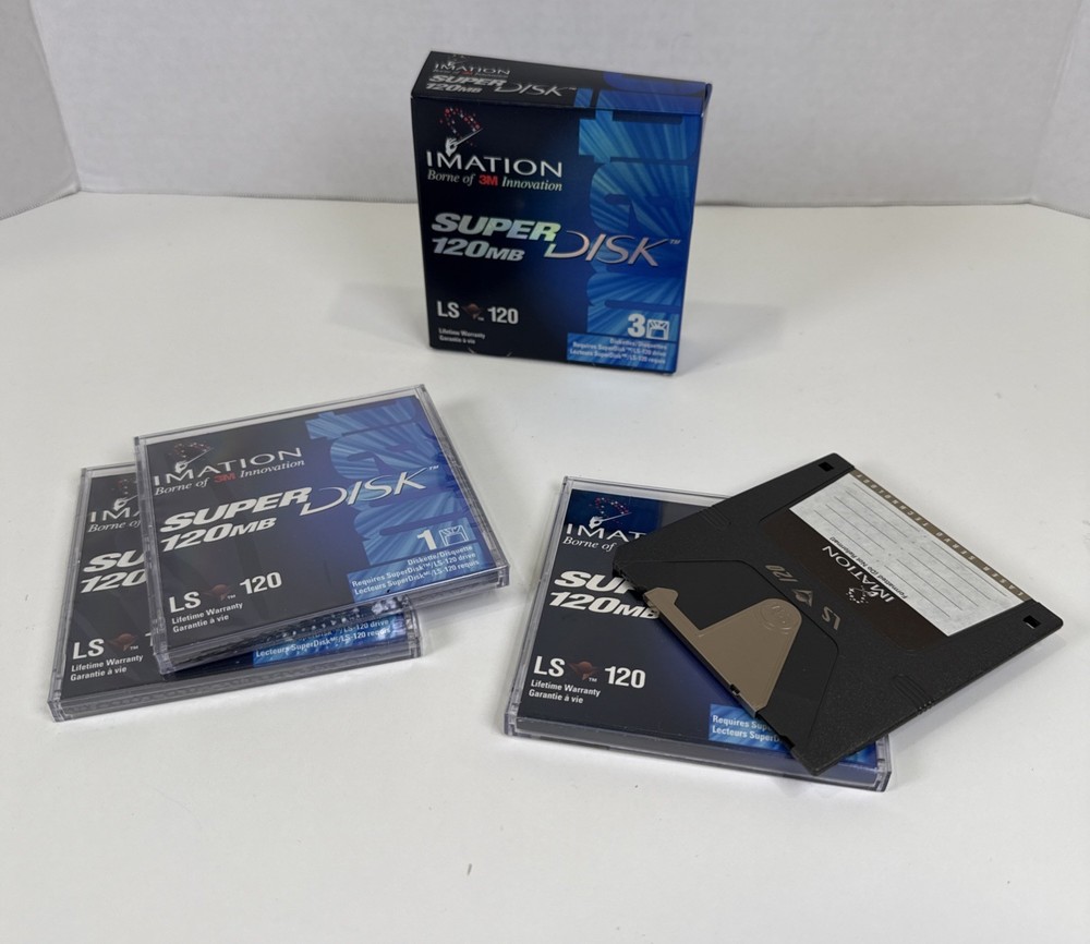 3 Imation Super Disk 120 MB LS-120- Two New One Used