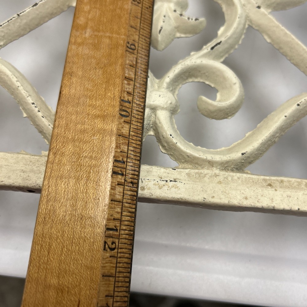 White Cast Iron Decorative Square Rolling Plant Stand