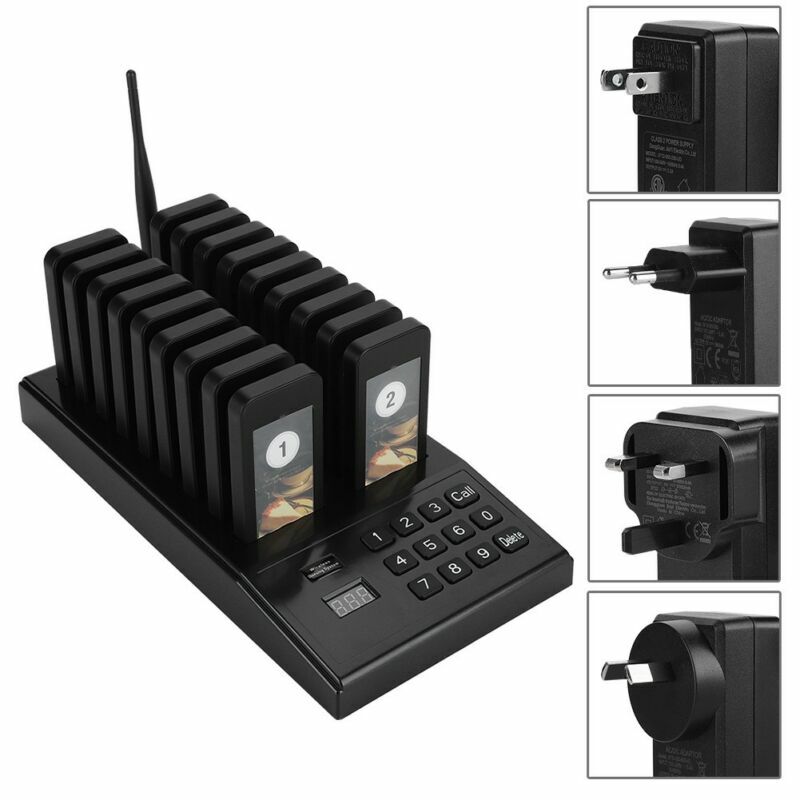 Restaurant Coaster Guest Call Wireless Queuing Paging Calling System+18 Pagers