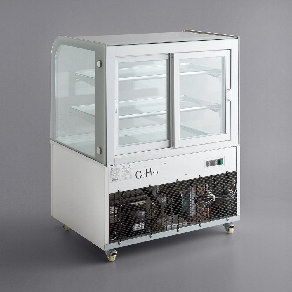 36" Curved Glass White Refrigerated Bakery Display Case