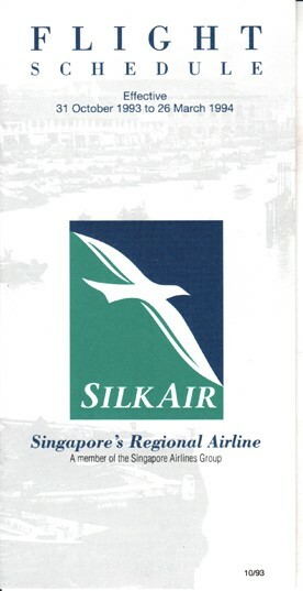 SilkAir timetable 1993/10/31