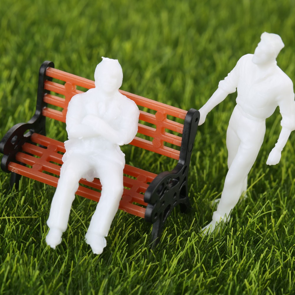 100pcs 1:150 Scale White Unpainted Model Peoples Figures Train Scenery Layout