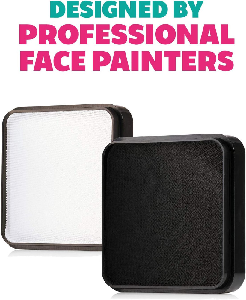 Black and White Face Paint Set - Water Activated Professional Makeup, Combo Pack