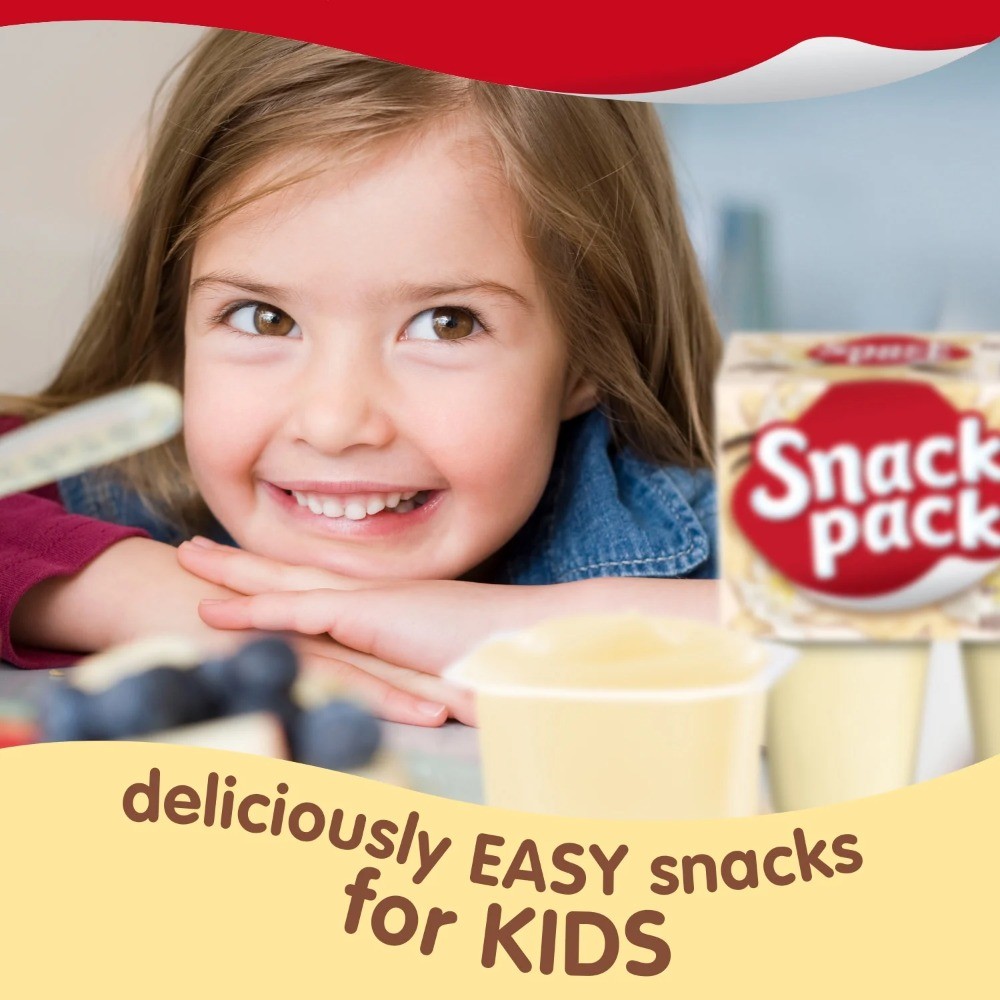 (4 pack) Snack Pack Super Size Vanilla Pudding, 5.5 oz Pudding Cups, 6 Count