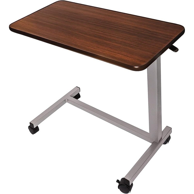 Height Adjustable Overbed Table Rolling Table Disabled Eating Reading Working US