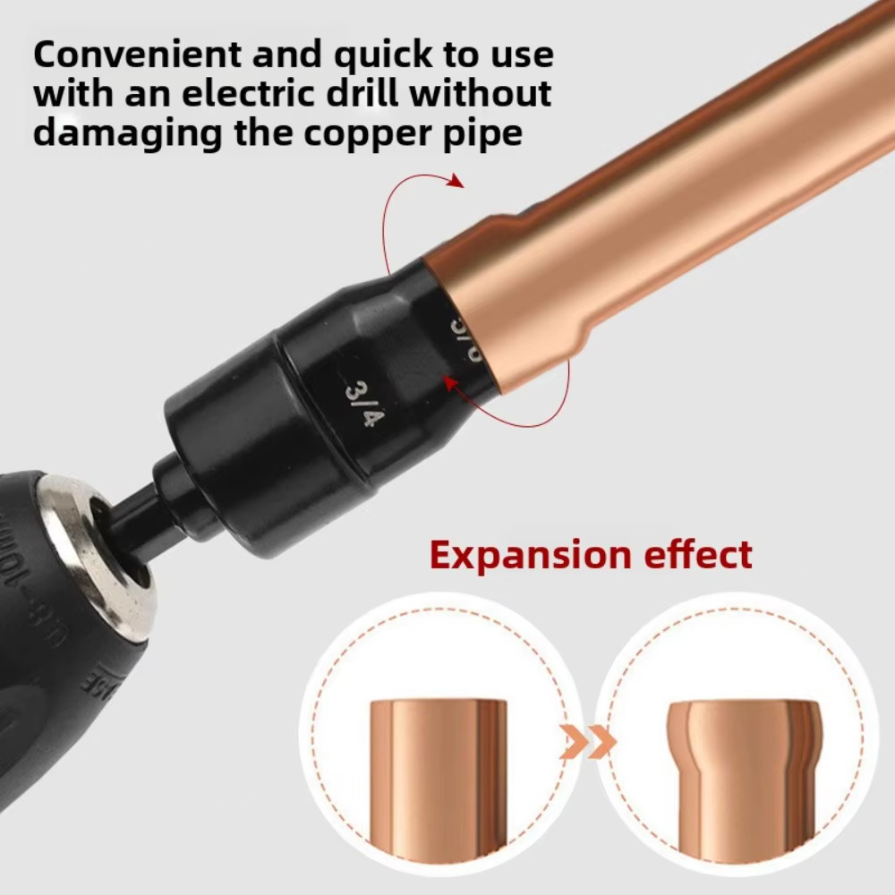Swaging Tube Expander Tool Drill Bit Set Air Conditioner Copper Pipe Flaring