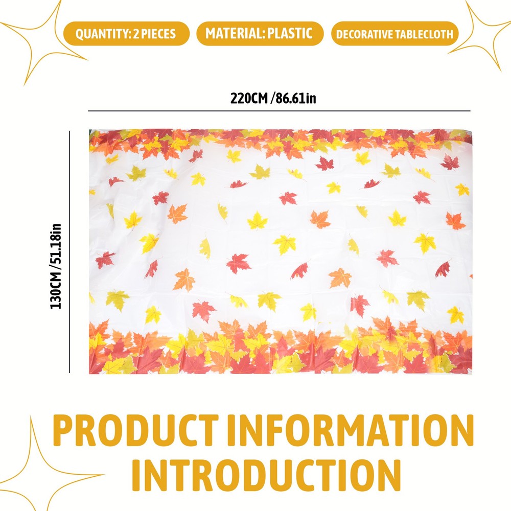 2X(Thanksgiving Autumn Leaf Tablecloth Autumn Leaf Tablecloth Rectangular4461