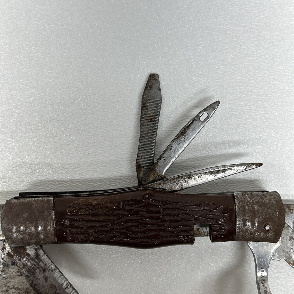 Vintage Multi-Functional Camping Survival Pocket Knife Tool