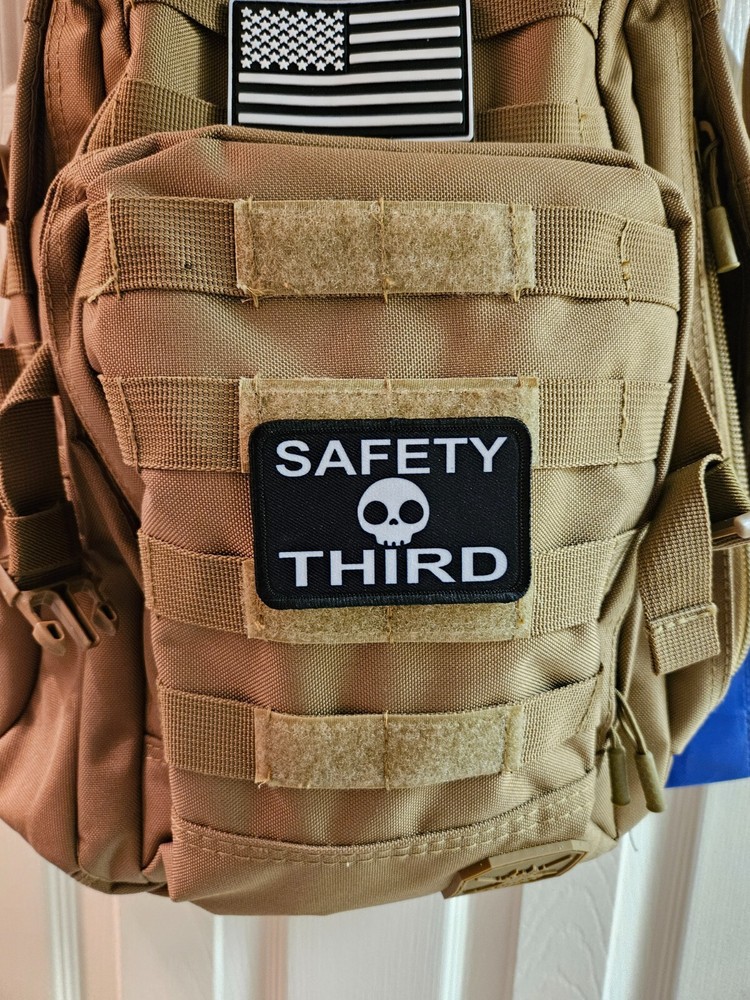 Safety third blue collar 2"x3" hook & loop tactical morale patch Hopf