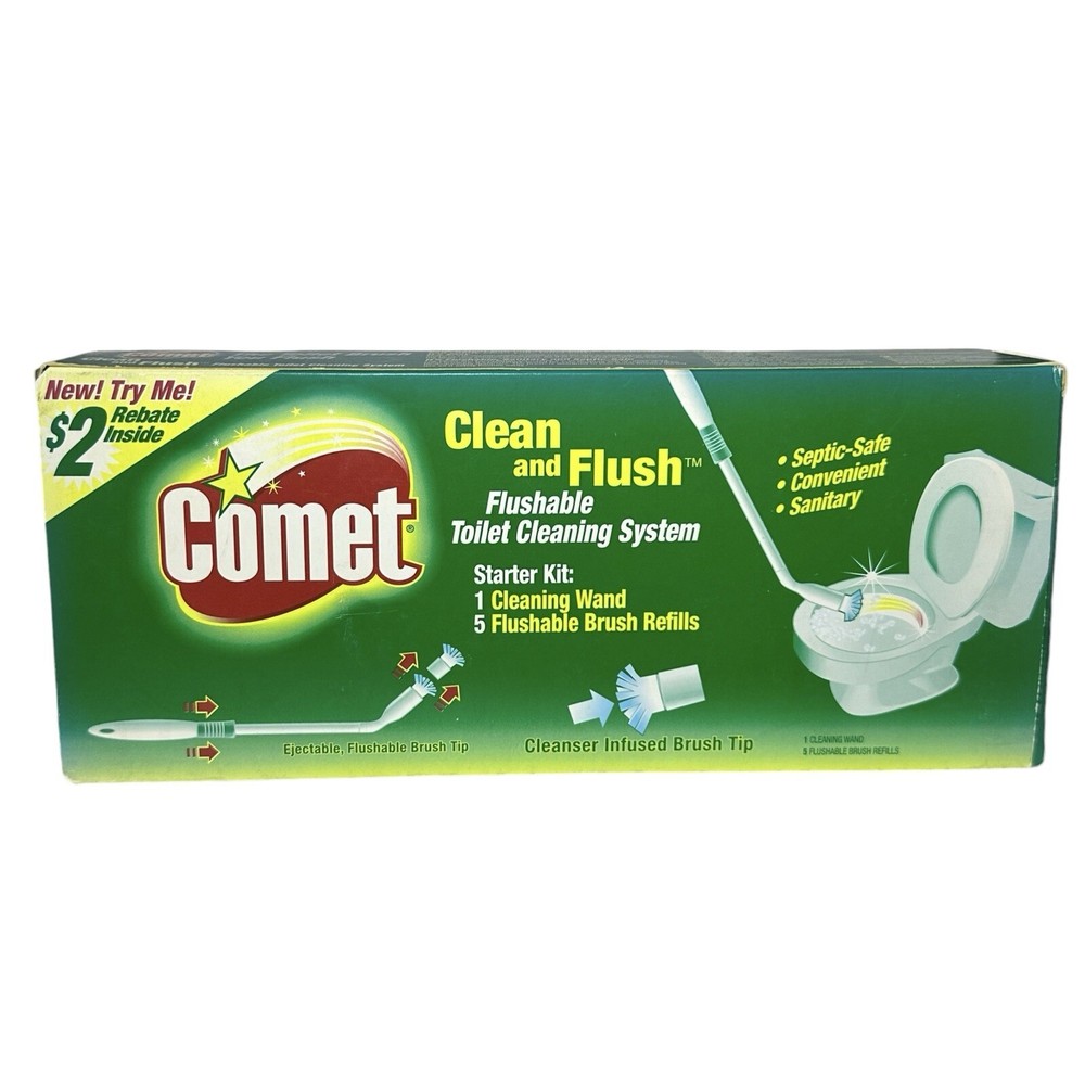 Comet Clean and Flush Flushable Toilet Cleaning System Starter Kit, NOS