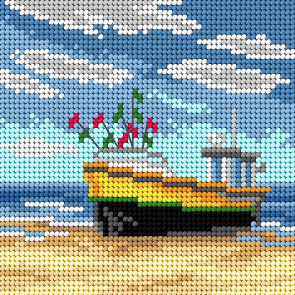 Orchidea Gobelin canvas for halfstitch without yarn Boat 3533D