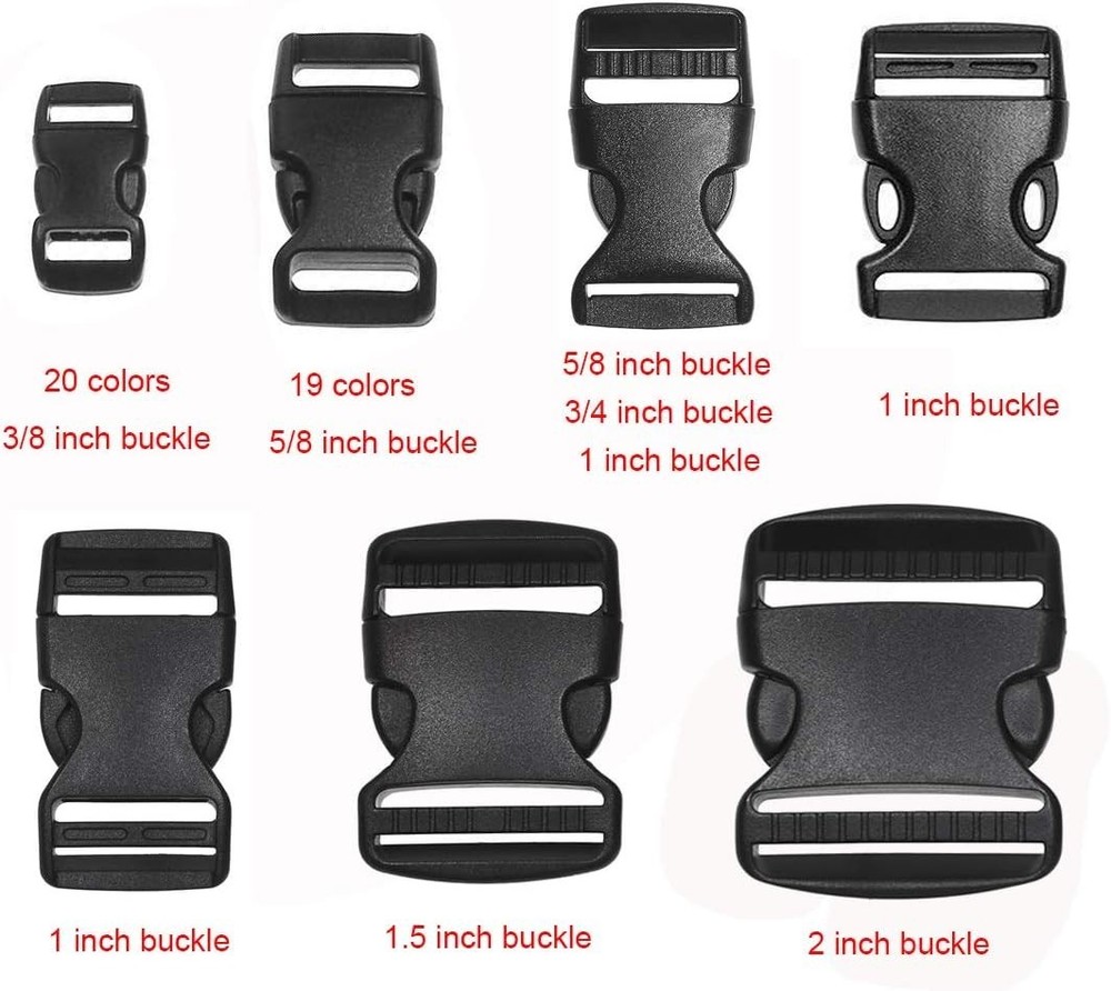 Versatile Black Plastic Curved Buckles - 20 PCS for Crafting & Backpack Use