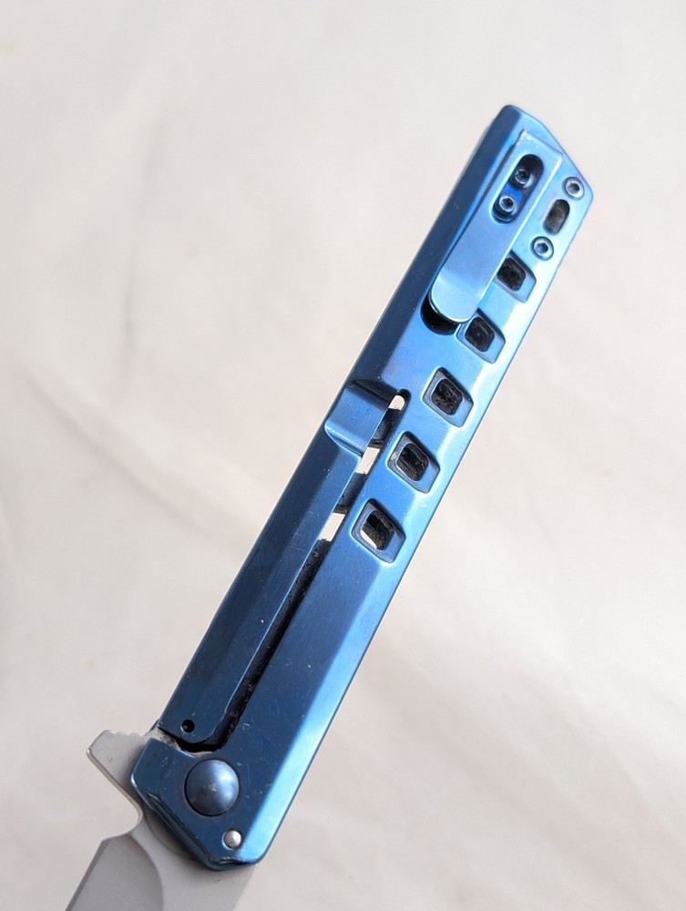Spring Assist Folding Knife WARTECH Tanto Blade Tactical Blue