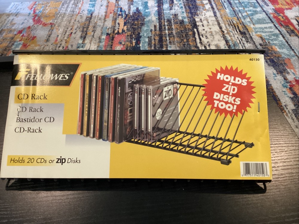CD Wire Rack-20 Capacity Black Wire-horizontalstorage