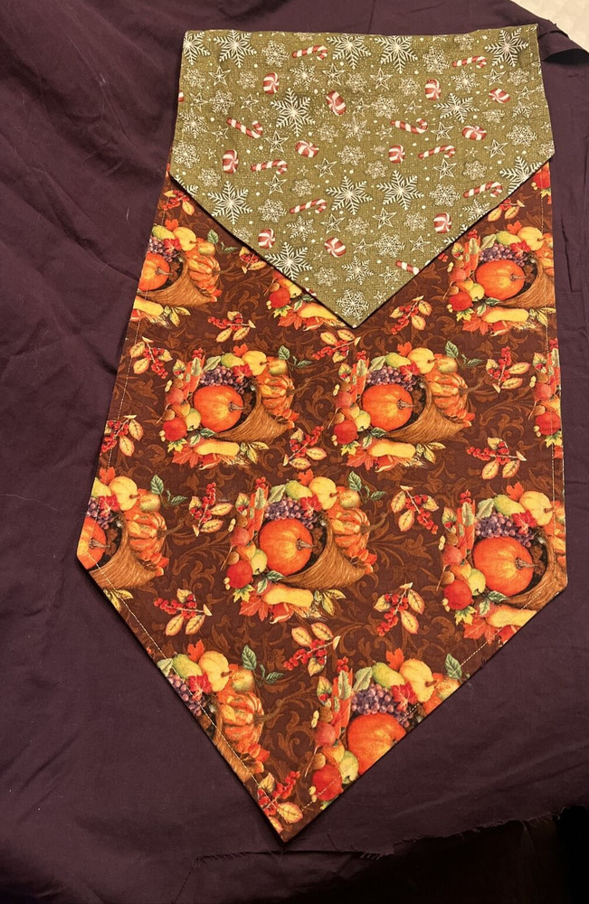 Reversible Table Runner - 41" - Christmas and Fall themed
