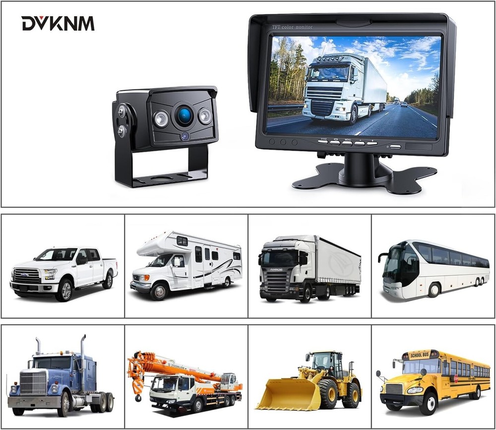 Versatile Rearview Camera System with Weatherproof Design - 50ft Night Vision