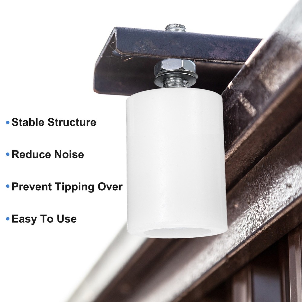 4Pcs Slide Gate Guide Roller, 2"x2-3/4" Nylon Sliding Gate Support, White