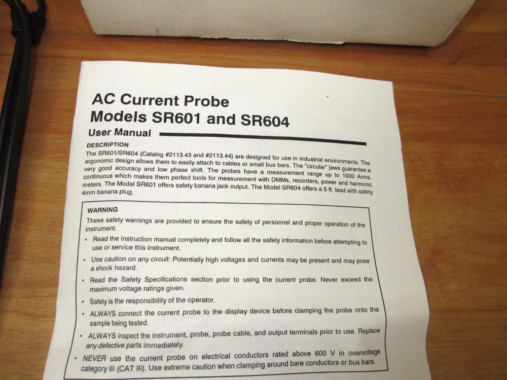 AEMC SR604 *USED?* AC Current Probe SR 604