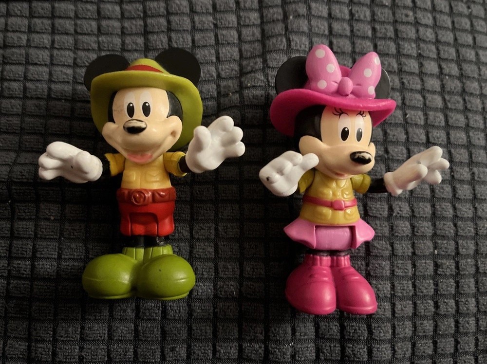 Disney Minnie Mouse and Mickey Mouse Adjustable Figures 3” each