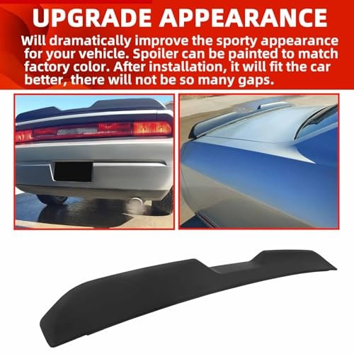 Rear Trunk Spoiler Wing Compatible with 2008-2017 Dodge Challenger Coupe SRT