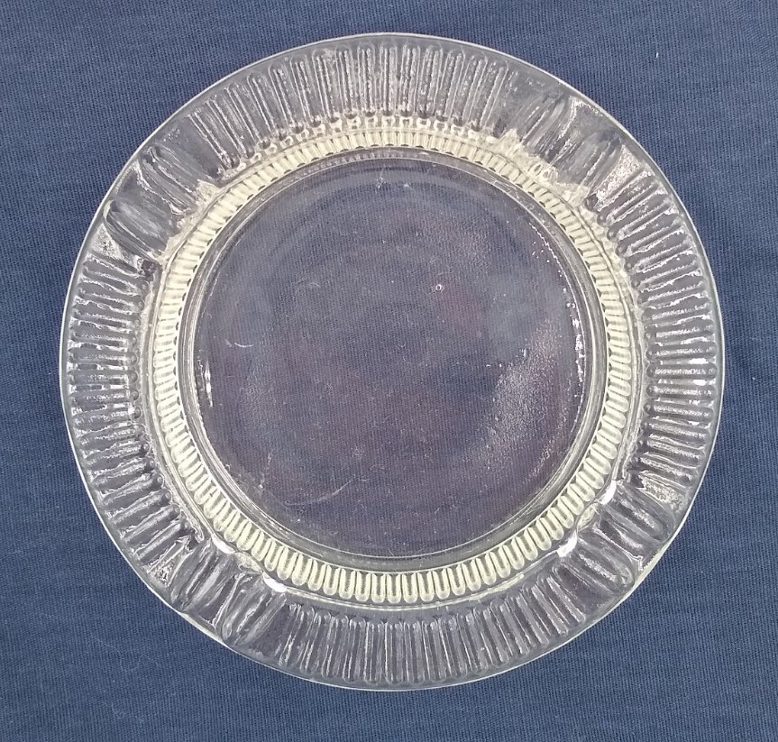 Clear Glass Ashtray With Crimped Edge Unbranded
