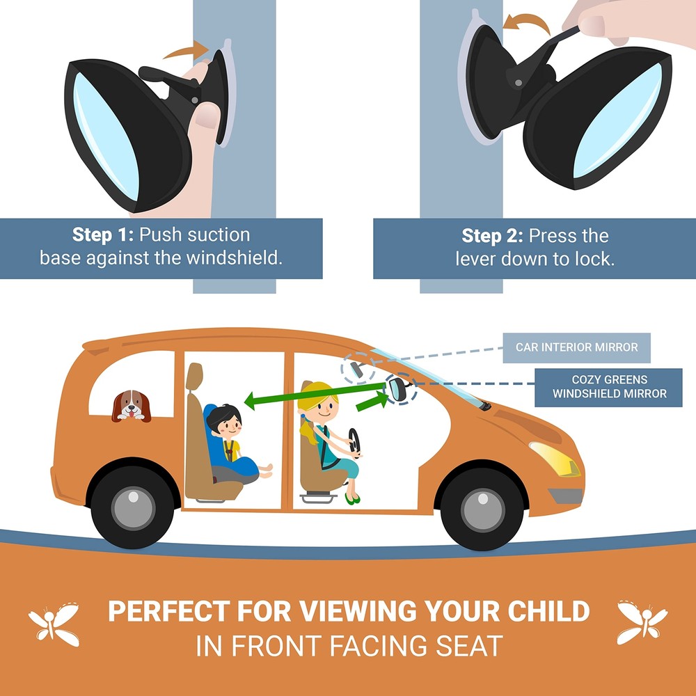 Rearview Baby Car Mirror Windshield Infant Front Facing