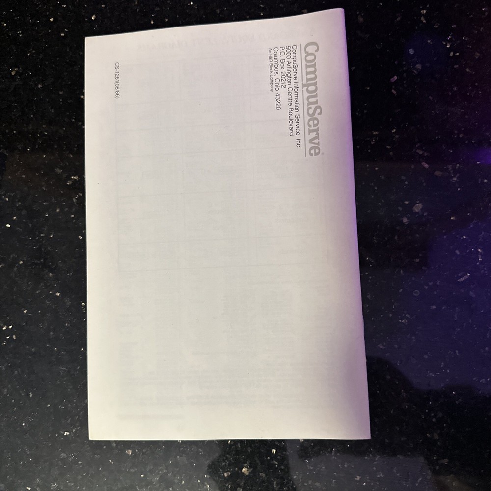 CompuServe IntroPak - 1986 Vintage Computer User's Manual Booklet