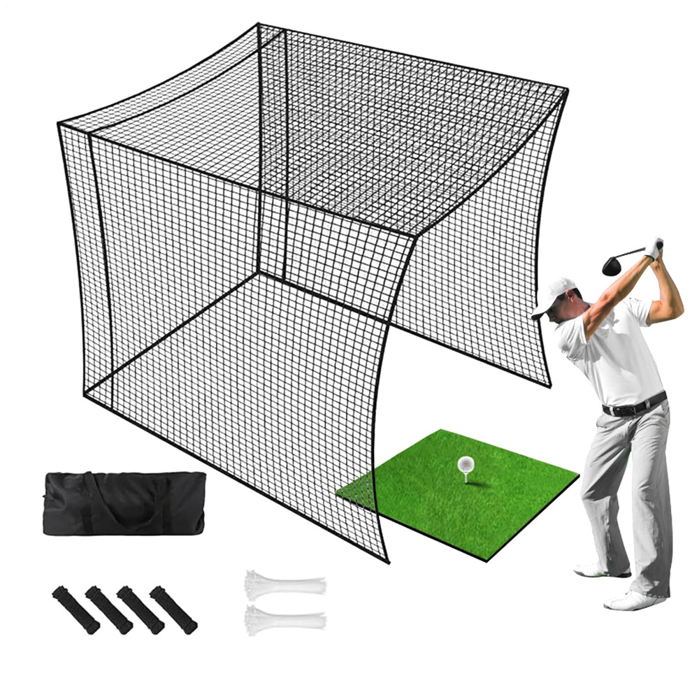 10x10ft Portable Golf Practice Net Hitting Training Net w/Carry Bag for Backyard