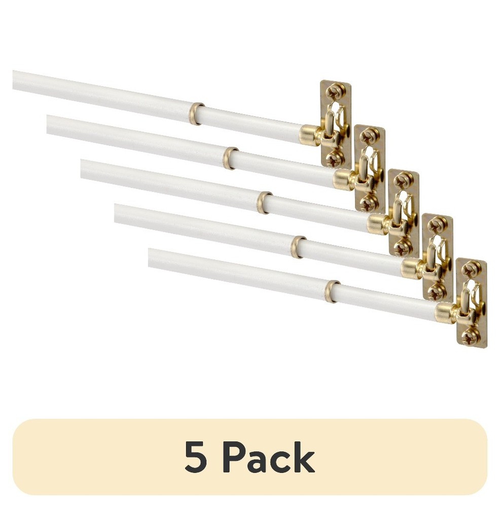 (5 pack) Mainstays 5/16" White Adjustable Swivel Sash Rod, 21-38"