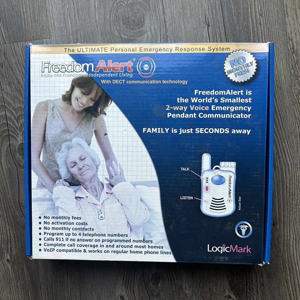 LogicMark 35911 Freedom Alert Emergency System Base Only  W/ DECT Comm Tech